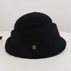 Chapéu alto preto elegante estilo Hepburn francês mulheres outono inverno retrô mostra rosto pequeno aba curvada socialite lã feltro chapéu chapéu de pescador