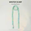 Bufanda Fina de Punto de Diseñador Única para Mujer, Calentador de Cuello Largo Retro Japonés Colorido, Atuendo de Moda Personalidad Otoño e Invierno