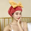 Touca de Banho e Touca Secadora de Cabelo para Mulheres, Espessa, Super Absorvente, Secagem Rápida, Fofa com Laço de Veludo Coral, Atacado