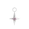 Pendientes de acero inoxidable transfronterizos, accesorios colgantes de estrella de cuatro puntas cruzada incrustada con circonita, accesorios de joyería DIY desmontables