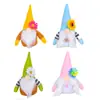 Figura Decorativa Fofa com Tema de Hong Kong e Flores Pequenas, Boneca Gnomo de Pelúcia, Figura de Velho Sem Rosto Rudolph