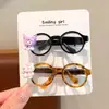 Super Popular Desenho Animado Fofo Armação Pequena de Óculos Grampo de Cabelo Cartão Boneca Inlaid Acessório de Cabelo Estampa de Leopardo Colorido Grampo de Cabelo Infantil