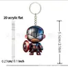 Llavero Creativo de Dibujos Animados Marvel Capitán América Iron Man Colgante para Llave de Coche de Hombres y Mujeres Plano 2D