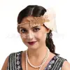 Acessórios de Cabelo Boêmios Adorno de Cabeça com Pena de Avestruz Estey Gatsby Adorno de Cabeça de Halloween Faixa de Cabelo com Franja de Pena