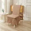 Funda de Silla Temu Transfronteriza Gasa Burbuja Falda Elástica Una Pieza Funda de Silla para el Hogar Funda de Silla de Comedor para Hotel Mesa de Comedor de Gasa