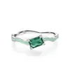 Anel Feminino Colorido Geométrico de Prata 925 Esterlina Rosa Doce Coração Zircônia Esmalte Anel de Cola com Zircônia
