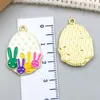 Aleación Huevo de Pascua con Goteo de Aceite Conejo de Dibujos Animados Zanahoria Colgante Joyería DIY Creativa Accesorios para Llaveros