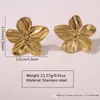 Brincos de Tarraxa de Aço Inoxidável Banhados a Ouro em Alta Venda Brincos de Folha de Aço Inoxidável Personalizados Brincos de Folha Banhados a Ouro da Moda de Luxo Leve