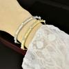 Pulsera Italiana Hecha a Mano con Artesanía de Trefilado, Joyería de Estilo Palacio Vintage, Moda Elegante, Electrochapada Bicolor, con Diamantes de Alto Carbono para Mujer