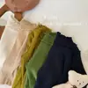 Suéter de Punto con Cuello de Encaje para Niños Otoño e Invierno Nuevo Estilo Prendas de Punto para Niñas Otoño Estilo Coreano Camisa Básica de Color Sólido Moderno y a la Moda