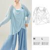 Vestido de Baile de Verano para Mujer Clásico Blanco Elegante Holgado de Malla Corporal Práctica Manga Larga China Adulto Top de Baile