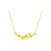 Colar Yinbei S925 Prata de Lei Cor Ouro Folha de Damasco Persistente Luxo Acessível Feminino Outono Corrente de Clavícula High-End Presente