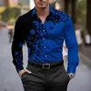 Camisa casual de manga larga estilo americano, nueva camisa floral de alta gama para comercio exterior en Amazon, camisa para hombre sin arrugas