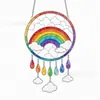 Apanhador de Sonhos DIY Transfronteiriço Pintado à Mão em Acrílico Ornamento Pendurado Educacional Infantil para Colorir Janela Pegador de Sol Pingente Decorativo