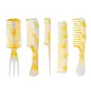 Peine de 5 piezas para el cabello transfronterizo, plástico no rompible para uso doméstico, para cabello largo, cabello grueso, permanente, cabeza de aceite puntiaguda, juego de peines
