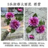 Dalias artificiales rosas, peonías y peonías con 3 tallos coloridos para decoración de salón de bodas y decoración del hogar.