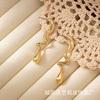 Diseño de venta caliente pendientes geométricos para mujer estilo simple europeo y americano sentido del diseño tendencia moda personalidad temperamento pendientes retro