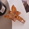 Horquilla con forma de mariposa francesa con ácido acético para sujetar el pelo en la parte posterior, con forma de cola de poni, con personalidad creativa y estilo de tiburón.