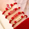 Pulsera Ajustable para Aprobar Exámenes, Buena Suerte en Exámenes de Secundaria y Preparatoria, Pulsera Inspiradora de Hilo Rojo Tejido, Regalos al por Mayor