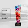 Troféu de esmalte aquarelado personalização prêmio de reunião anual contribuição excepcional equipe excepcional estrela de cinco pontas criativa medalha de cristal personalização