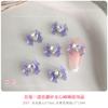 Joyería para uñas con forma de corazón de dragón y lazo, resina esmerilada con hielo, diamante estéreo rosa, accesorios para uñas