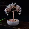 Árvore de Cristal Natural Árvore da Fortuna Citrino Cornucópia Base para Xícara de Chá Árvore do Dinheiro Ornatos de Fortuna para Mesa de Casa