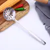 Colher de Sopa 304 Aço Inoxidável Colher para Panela Quente Colher Escumadeira Cabo Longo Tamanho Grande Concha para Sopa Mingau Utensílios Domésticos de Cozinha Colher