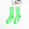 Calcetines para Mujer Transfronterizos, Calcetines de Color Sólido, Calcetines de Media Pantorrilla para Mujer, Calcetines Holgados Zhuji, Calcetines de Color Algodón de Azúcar para Mujer, Venta al por Mayor de Fábrica Coloridos