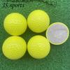 Fabricante de origen, pelota de golf de sarín de dos capas y pelo liso, pelota amarilla, pelota promocional en blanco de cuero.