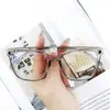 Armazón de Gafas con Remaches en Forma de D Cuadrada para Hombres y Mujeres, Adecuado para Gafas de Prescripción, Efecto Adelgazante para Rostros Ovalados
