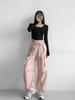 Venta al por mayor europea y americana 2023 pantalones casuales con cordón otoño nuevo cuatro colores multibolsillos overol danza jazz