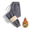 Directo del fabricante: pantalones casuales de forro polar para hombre, pantalones de invierno para papás, corte holgado, pantalones deportivos de talla grande para hombres de mediana edad y mayores
