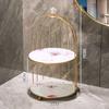 Estante de almacenamiento de jaula de pájaros de lujo de luz nórdica Tocador Baño Decoración de escritorio de baño Dormitorio Almacenamiento de cosméticos