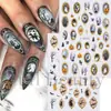 Beleza Total Transfronteiriça Quente Adesivos de Nail Art Flores de Halloween Espelho Fantasma Abóbora Fantasma Adesivos de Nail Art