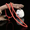 Pulsera de Cuentas de Vidrio Estilo Étnico de 108 Piezas, Unisex, Joyería con Forma de Gota Naranja-Rojo de 8mm
