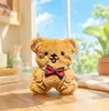 Nuevo llavero de oso con pajarita de peluche para mujer, linda muñeca de dibujos animados, colgante para bolso para niñas, pequeño regalo