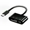 Leitor de Cartão OTG USB-C 3 em 1 - Adaptador Tipo-C para Slot de Cartão SD/TF e Porta USB-A - Compatível com Smartphones, Tablets e Laptops