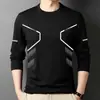 [Envio Rápido] Camiseta Masculina de Manga Longa, Roupa Íntima Masculina de Outono, Corte Amplo, Camada Base Elástica, Camiseta Masculina Estampada