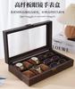 Caja de Almacenamiento de Madera Maciza con 12 Ranuras, Caja de Madera Marrón para Relojes, Caja de Exhibición, Caja de Regalo para Empaquetar, Personalizable