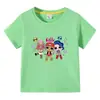 2023 roupas infantis transfronteiriças camiseta infantil de verão de manga curta meninos e meninas desenho animado camiseta básica bebê camiseta de meia manga top da moda