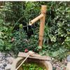 Dispensador de água de tubo de bambu carbonizado tigela de pedra paisagismo aquático pia de varanda externa fileira de bambu zen decoração de água circulante decoração de pátio