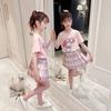 Traje de Manga Corta para Niñas Verano 2026 Nuevo Estilo Ropa de Verano para Niños Mayores Falda JK Conjunto Lindo de Dos Piezas Camiseta