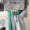 Cinturón de Lona de Color Sólido para Mujer Hebilla de Doble Argolla Cinturón para Jeans Combinable Decoración Verano Estudiante Cinturón sin Perforaciones para Hombre