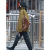 Bolsa Transversal Estilo Japonês e Coreano Ins Estampa de Leopardo Moderna Bolsa de Ombro Lona Estilo Ocidental Bolsa de Tecido Versátil para Estudante Feminina