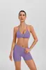 Conjunto de yoga ZORA estilo europeo y americano con sujetador tipo halter y shorts para mujer, ropa deportiva para fitness