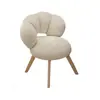 Taburete de maquillaje estilo crema para uso doméstico, silla de tocador para dormitorio de niñas, silla de ocio estable y sin tambaleos para apartamentos de alquiler, silla simple con forma de pétalo