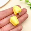 Serie Creativa Linda de Verduras Pimiento Grande Pimiento de Colores Colgante de Bolso de Resina Llavero DIY Cadena para Teléfono Móvil Decoración