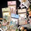 Adesivos de Pet Fantasia Terra dos Sonhos Fragmentos de Flores Borboleta Sonhadores Folha de Ouro 3D Material Decorativo de Diário Fundo