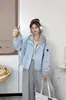 Chamarra corta con capucha y cierre estilo coreano para mujer, nuevo estilo otoño e invierno 2026, chaqueta versátil casual holgada para mujer