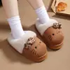 2026 nuevos zapatos de algodón cálidos, lindos, con suela gruesa antideslizante, de felpa de gatito, para interiores, del hogar, para otoño e invierno, para padres e hijos